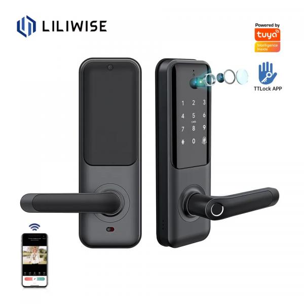 Quality Fingerprint Video Door Bell Lock Tuya Smart Door Lock With Camera for sale