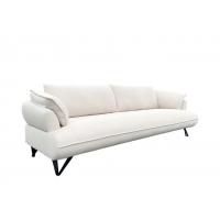 Quality Fabric White Three Seater Sofa Fixed Seat Cushion Boucle Sofa 3 Seater for sale