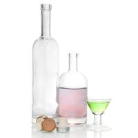 Quality Recycled Glass 700ml Spirit Bottles Round Flint Empty Liquor Bottles for sale