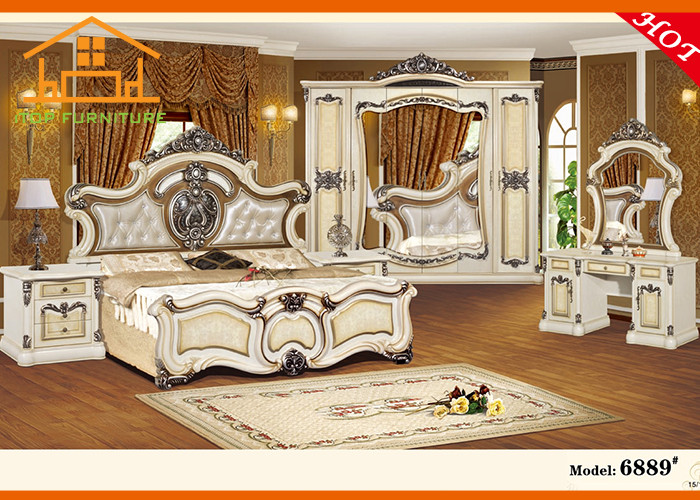 China Hand carved wooden latest design furniture sofa bed Hot recommend royal antique white bedroom furniture sets factory