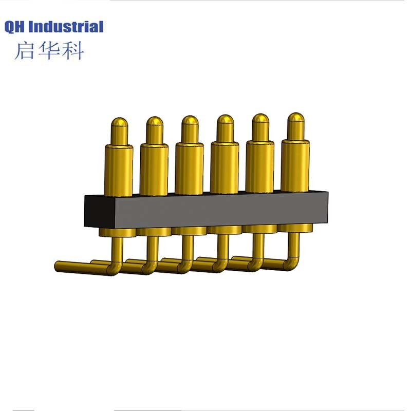 China Hot Sale Customized Pogo Pins Connectors Right Angle Spring Loaded Contact Gold Plating Pogo Pin Socket Connector factory