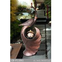 China 103cm Peacock Lighted Animal Outdoor Water Fountains for sale