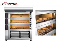 China Electric Stainless Steel Bakery Oven With Three Deck 8 Trays Cabinet factory
