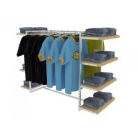 Quality Wooden Steel Clothing Display Racks Industrial Clothing Rack 1600*90081350mm for sale
