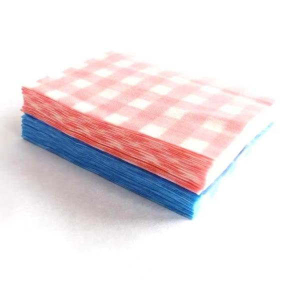 Quality Kitchen 22 Mesh Non Woven Cloths , Square Check Spunlace Cleaning Wipes for sale