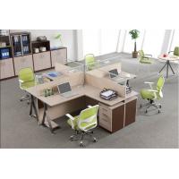China Custom Office Furniture Partitions With Storage Cabinet , 4 Person Workstation Desk factory