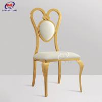 China Love Pattern Stainless Steel Chair And Table Wedding Phoenix Chairs Gold 350kg factory