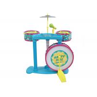 China Colorful Kids Musical Instrument Toys Jazz Drums With Cymbal And Microphone for sale