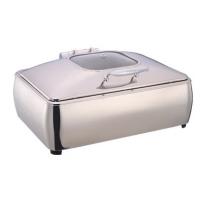 China Full Size Stainless Steel Induction Chafing Dish GN1/1 Food Pan 9.0Ltr with Matching Stand Buffet Food Warmer factory