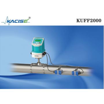 Quality KUFF2000 Clamp On Ultrasonic Flow Meter Main Unit And Sensor Fixed On Pipe for sale