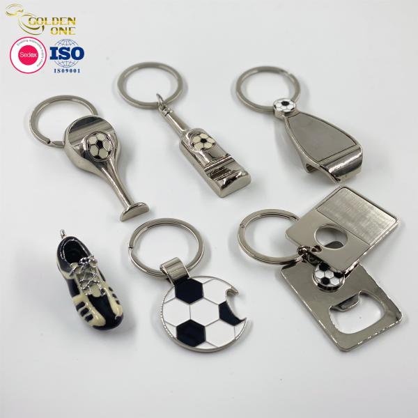 Quality Bottle Opener Personalized Metal Keychain Mini Boot Soccer Souvenir for sale
