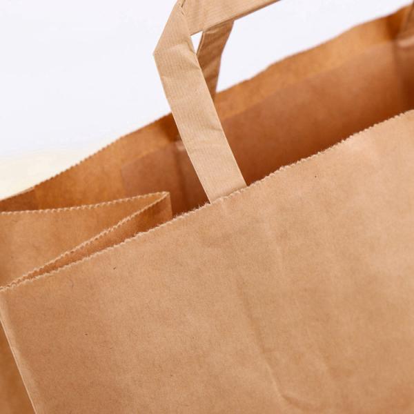 Quality Custom Printed Kraft Paper Bags Environmentally Friendly Flat Hand Rope for sale