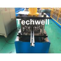 China PPGI , Galvanized Steel Guide Rail Roll Forming Machine With Disk Saw Cutting For Making Shutter Door Slats factory