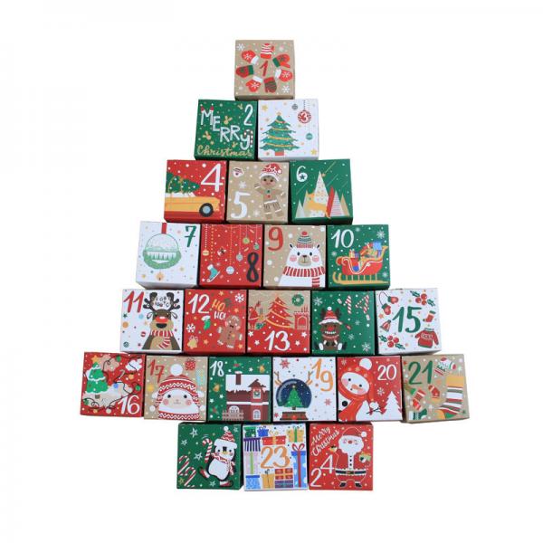 Quality Colorful Square EN13432 Christmas Candy Packaging Box 7*7*7cm for sale