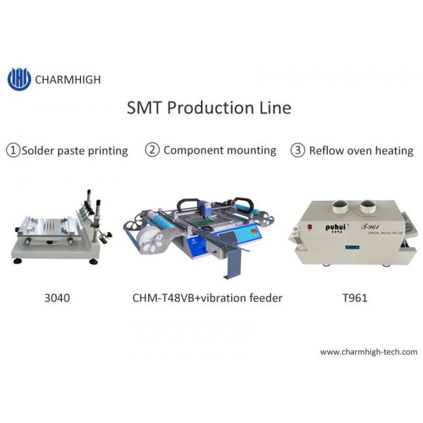 Quality Advanced SMT Production Line , 3040 Stencil Printer / CHMT48VB Pnp Machine / Reflow Oven T961 for sale
