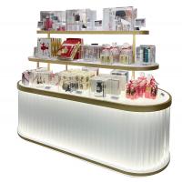 China Creative Multi Level Acrylic Cosmetic Display Cabinet Oval Glowing Shop Display Shelf factory