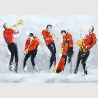 China Large Contemporary Oil Paintings Music People Polyester Fabric For Living Room Wall Decor factory