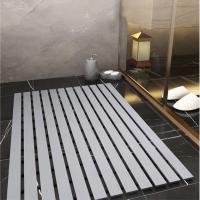 China Crossed Strips Non Skid PVC Floor Mat Rug For Shower Room 45CM*75CM Grey Tan factory