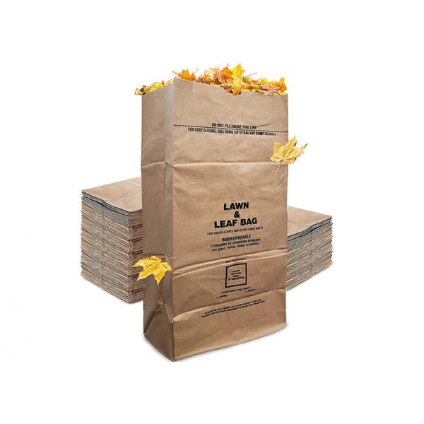 Quality 4ply Kraft Large Lawn Paper Bags For Yard Waste Paper Lawn And Refuse Bags for sale