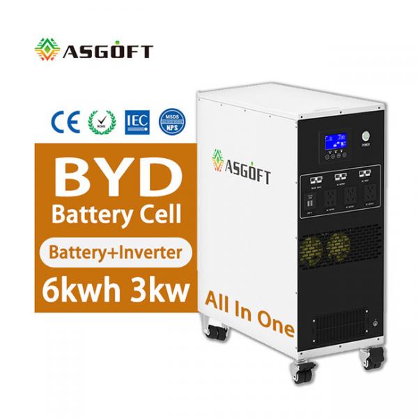 Quality 6kwh Lithium ion Battery portable power station 6KWH Lifepo4 Hybrid Inverter 3kw for sale