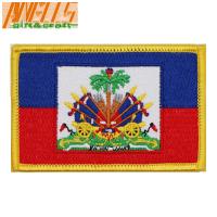 China Haiti Flag Embroidered Patch Haitian Country Flag Embroidered Blazer Badge Patch Sew Iron On factory