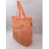 China Orange Ripstop Waterproof Reusable Folding Shopping Bags OEM / ODM Available factory