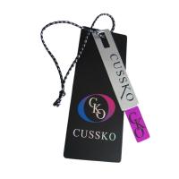 Quality Custom Printed Luxury Clothing Paper Hang Tags Embossed Silver Foil Stamping for sale