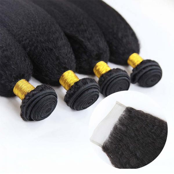 Quality Authentic 8A 22 Inch Peruvian Straight Hair With Closure No Synthetic Hair for sale