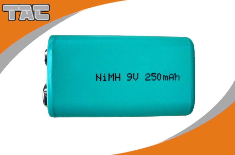 China High Capacity Ni MH Batteries 9V 250mAh / Nickel Metal Hydride Rechargeable Batteries factory
