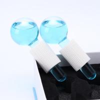 China Home Facial Cooling Ice Globes Roller , Eye Cooling Globes With Foam Handle factory