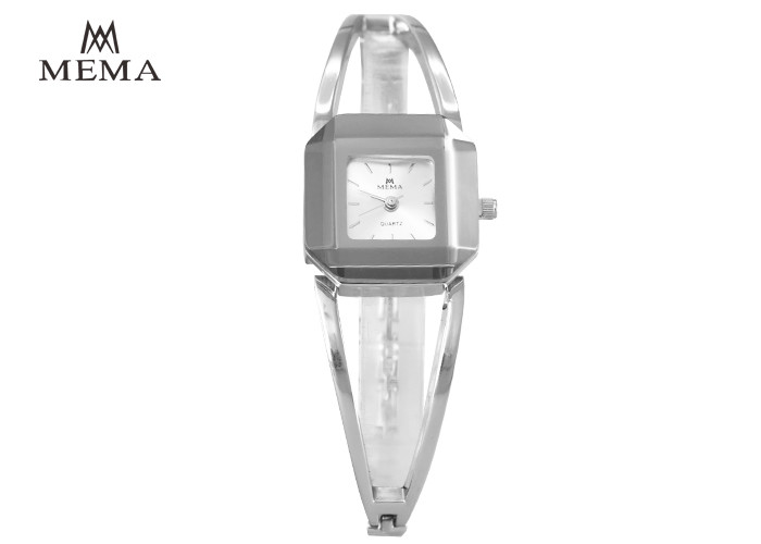 China MEMA Women'S Square Face Silver Watches , Fashionable Bangle Bracelet Watch factory