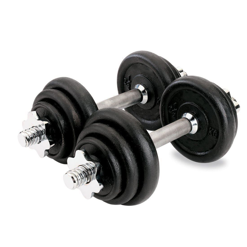 adjustable black cast iron dumbbell set