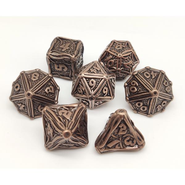 Quality Sturdy Polyhedral Metal RPG Dice Neat Sharp Edges Exquisite Gift Box Packaging for sale