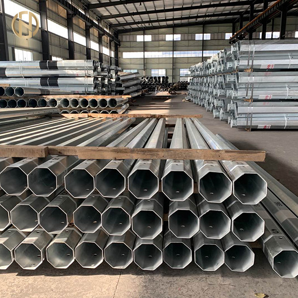 Quality Hot Dip Galvanized Tubular Steel Pole 17M 3000daN Safety Factor 2.0 for sale