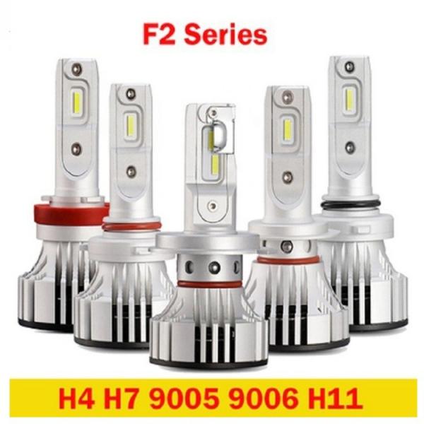 Quality F2 H4 H7 9005 9006 Automotive LED Headlight Fanless Headlamp Fog Light for sale
