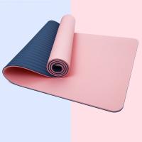 China Two Color TPE 0.61m Workout Yoga Mat 2 Inch Thick Rapid Resilience for sale