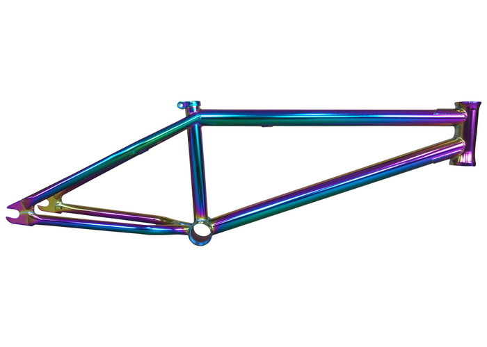 Quality Rainbow Frame Chrome BMX Frame , Oil Slick Colorful Custom BMX Bike Parts for sale