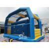China Kids N Adults Inflatable Sports Games Football Goal Shoot With Big Jumping Pad For Interactive Games factory