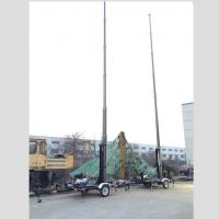 China 18m trailer mast tower system/pneumatic telescopic mast/ mobile trailer system/ telecommunication tower mast factory