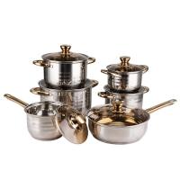 China 6pcs Cookware Set Stainless Steel 201 Kitchenware Cooking Milk Soup Pot Set factory
