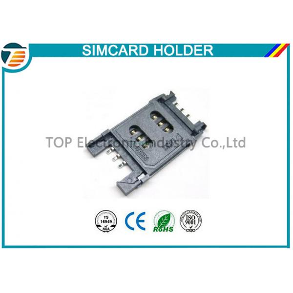 Quality 2.54MM Pitch SIM Card Holder / SAM Card Holder with HINGED TYPE 6 Pin TOP-SIM01 for sale