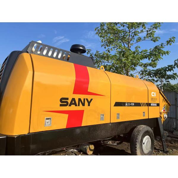 Quality SANY Used Stationary Concrete Pump 85m3/H HBT8018C-5 7260X2125X2685mm for sale