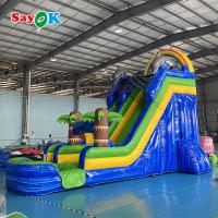 China Outdoor Inflatable Slide Giant Commercial Adult Blow Up Water Slide Jumpers Bounce Logo Printing factory