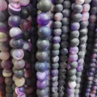 China purple striped onyx round beads factory