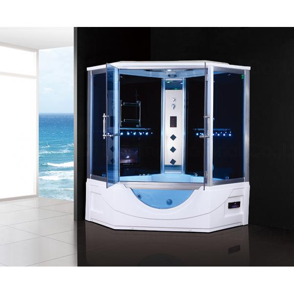 Quality 1650x1650x2150mm Steam Shower Room Cabin With Whirlpool Bathtub for sale