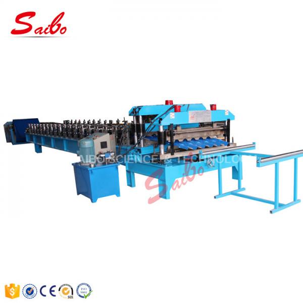 Quality Panel Glazed Tile Roll Forming Machine One Complete Chain with Decoiler 5-8m/min for sale