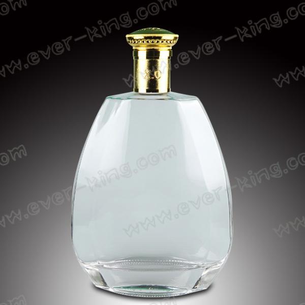Quality FDA Cork Sealing Crystal Flint Rum Glass Bottle for sale