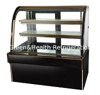 China Commercial Right Angle Cake Display Refrigerator With Back Open Glass Door factory