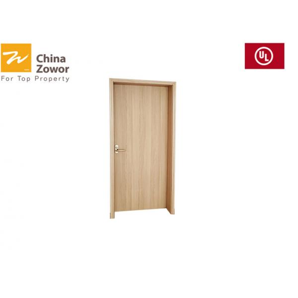 Quality Brown Panel Wood Fire Door with Steel Frame / Single Open Timber Fire Doors for sale