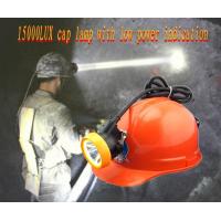 Quality 15000lux led corded rechargeable mining cap lamp with low power indication for sale